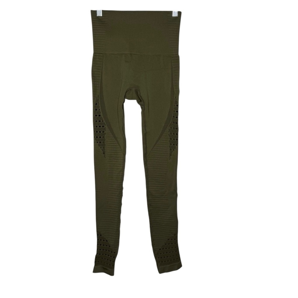 Gymshark Energy Seamless Laser Cut Leggings Olive Green Small